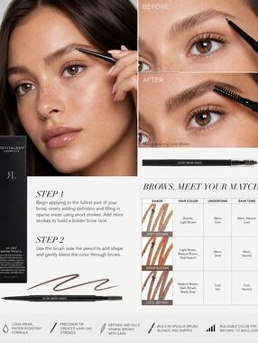 NIB RevitaLash Cosmetics Hi-Def Brow  Pencil Brush Cool Brown
